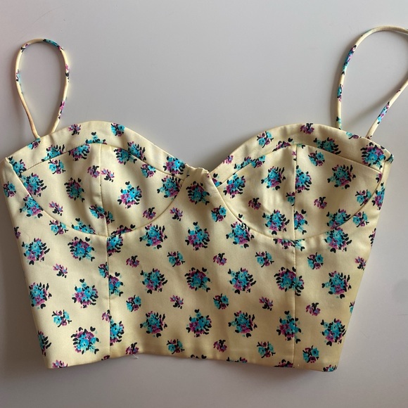 NWT ZARA Floral Crop Top - Picture 4 of 6